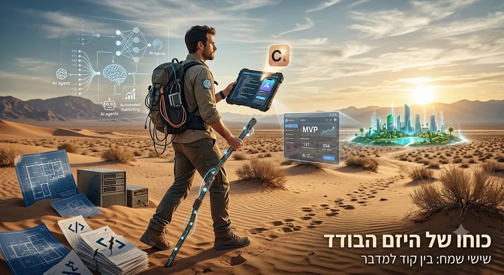 תמונת נושא: עידן היזם הבודד: איך ה-AI הפך אותי לצוות פיתוח שלם (ואיפה הקאץ'?)